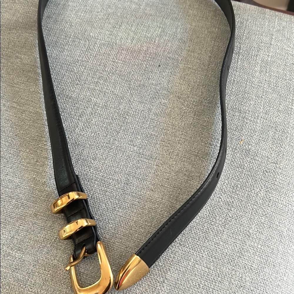 Babaton Black and Gold Belt with Decorative Rings